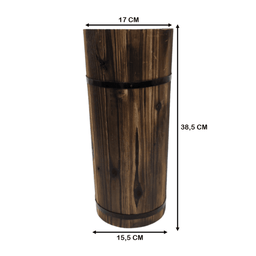 Macetero De Madera Tipo Barril Largo Alto Jardin Terraza M - Fliperex