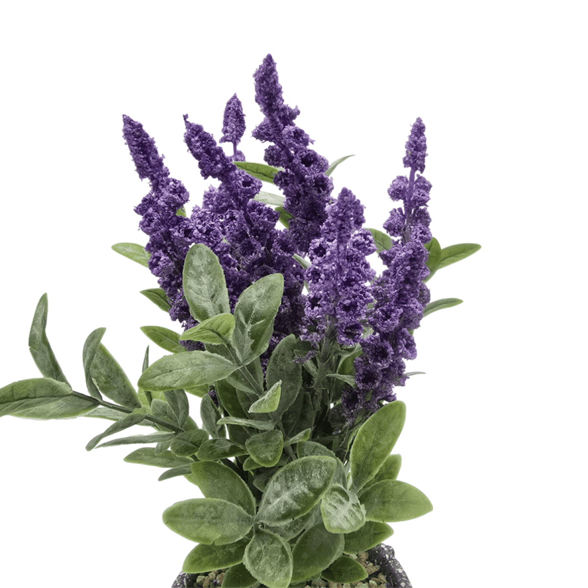 Planta Artificial Lavanda Macetero De Cemento Gris Diseño - Fliperex
