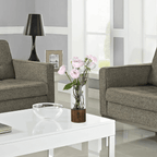 Florero Decorativo De Vidrio Cristal Liso Base de Madera - Fliperex