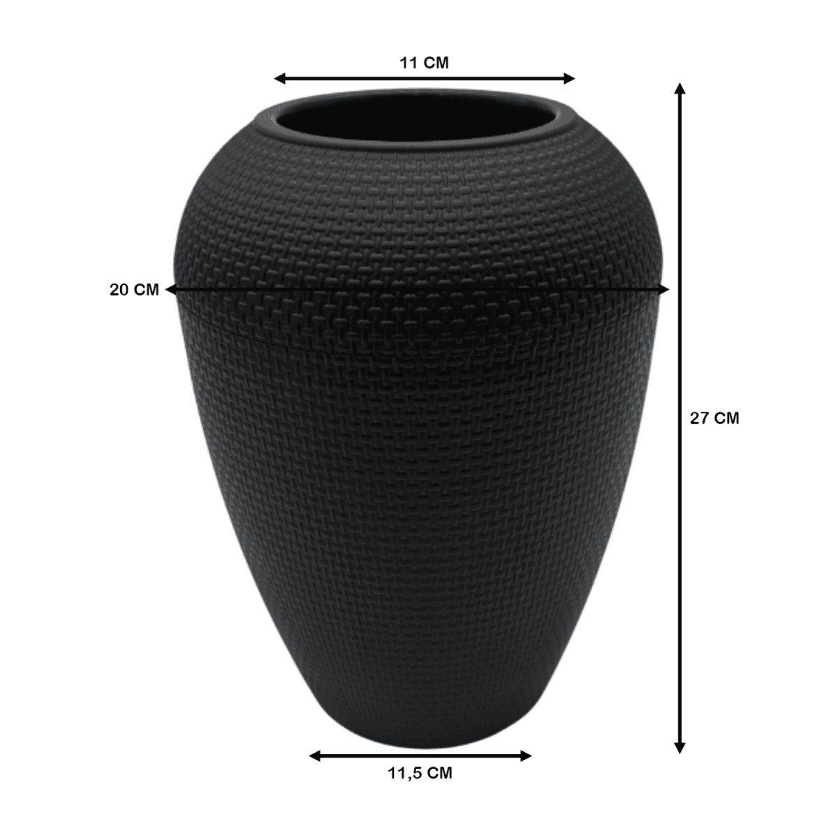 Set 2 Maceteros Plastico Redondo Ovalado Moderno Textura M - Fliperex