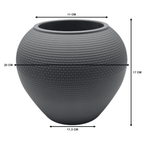 Set 2 Maceteros Plastico Redondo Ovalado Moderno Textura S - Fliperex