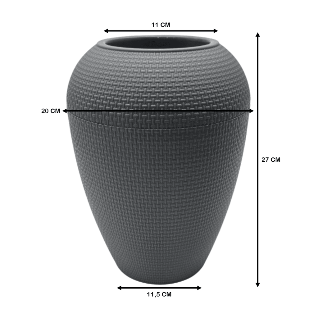Set 2 Maceteros Plastico Redondo Ovalado Moderno Textura M - Fliperex