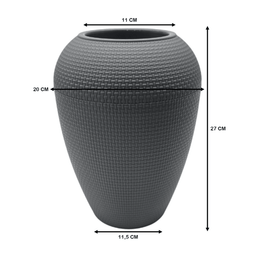 Set 2 Maceteros Plastico Redondo Ovalado Moderno Textura M - Fliperex