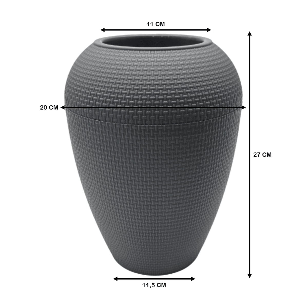 Set 2 Maceteros Plastico Redondo Ovalado Moderno Textura M - Fliperex