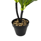 Planta Artificial Hoja Verde Deco Macetero Plastico Negro - Fliperex
