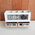 Caja De Te 4 Divisiones Con Cajones Estacion De Café Oficina - Fliperex