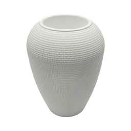 Macetero Plastico Redondo Ovalado Moderno Con Textura M - Fliperex