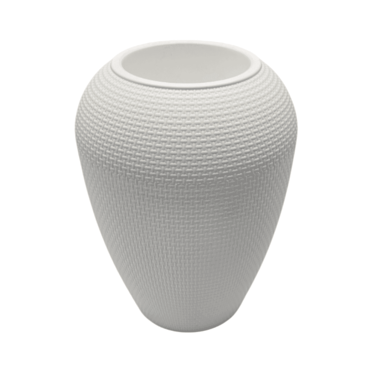 Macetero Plastico Redondo Ovalado Moderno Con Textura M - Fliperex