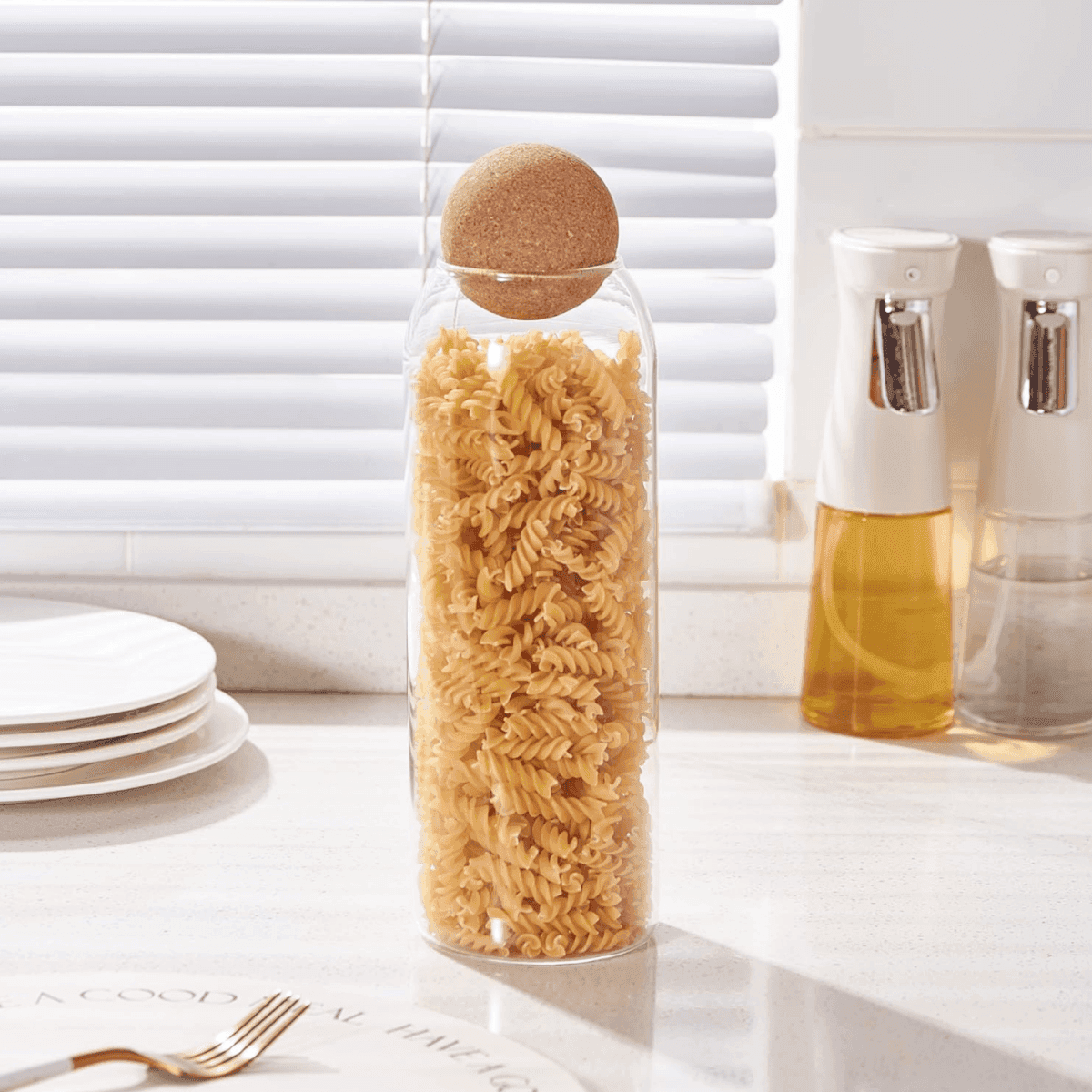 Botella Frasco Vidrio Transparente Tapa De Corcho XL - Fliperex