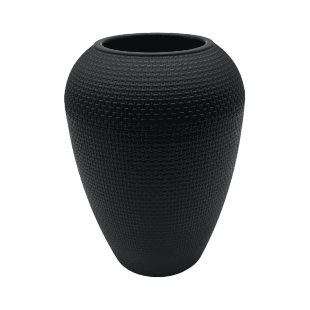 Set 2 Maceteros Plastico Redondo Ovalado Moderno Textura M - Fliperex