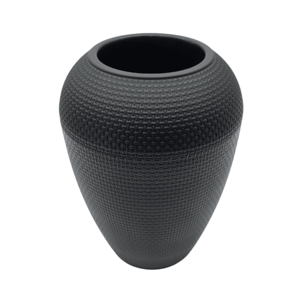 Set 2 Maceteros Plastico Redondo Ovalado Moderno Textura M - Fliperex