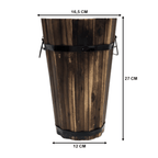 Macetero De Madera Tipo Barril Alargado Jardin Terraza S - Fliperex