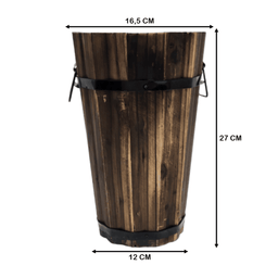 Macetero De Madera Tipo Barril Alargado Jardin Terraza S - Fliperex