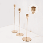 Set 3 Candelabros Porta Velas Dorado Decora Centro De Mesa - Fliperex