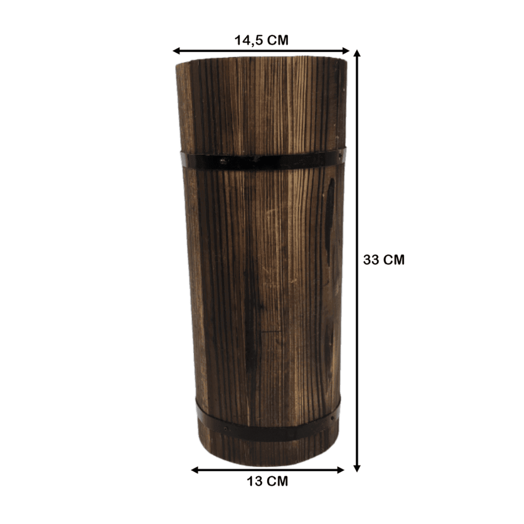 Macetero De Madera Tipo Barril Largo Alto Jardin Terraza S - Fliperex