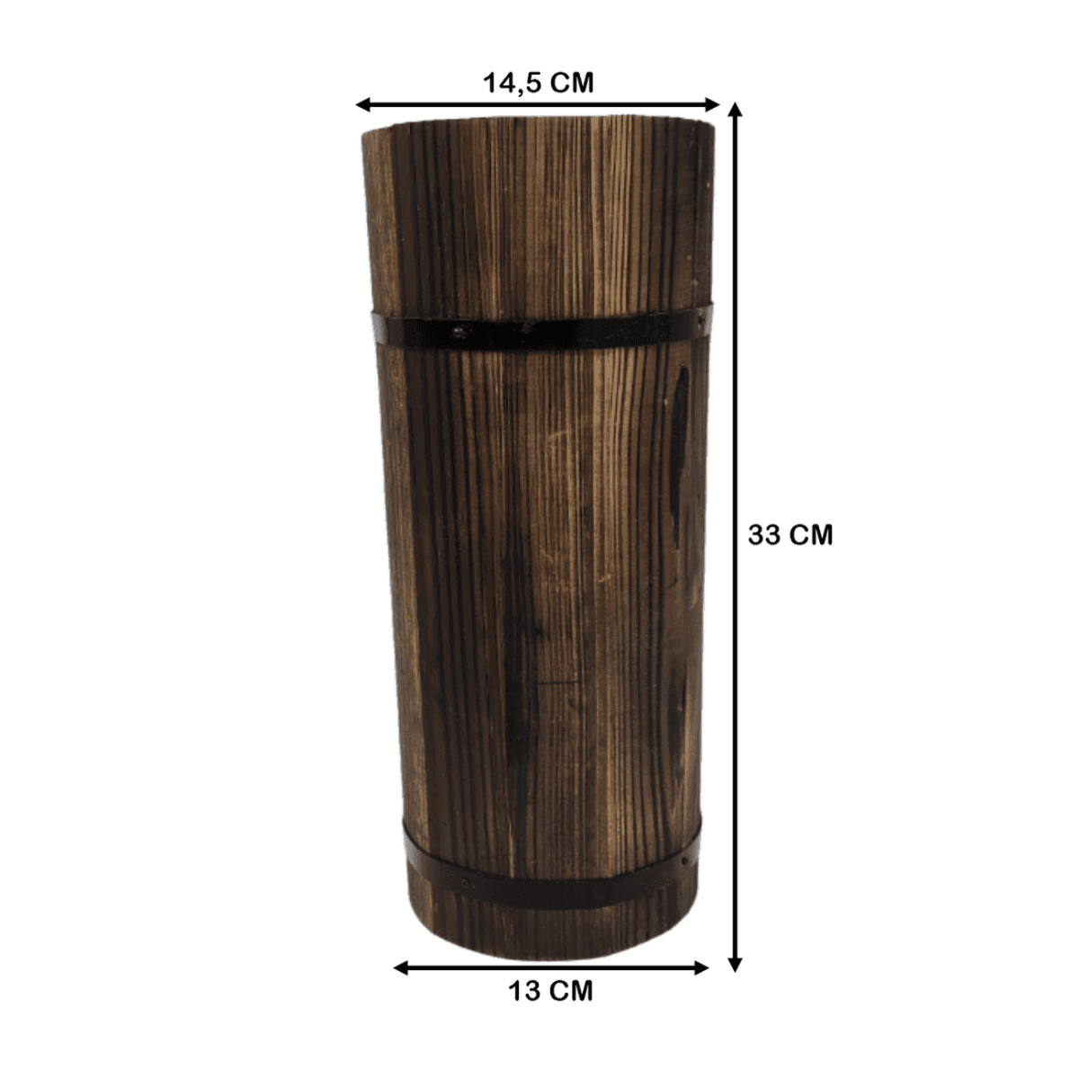 Macetero De Madera Tipo Barril Largo Alto Jardin Terraza S - Fliperex