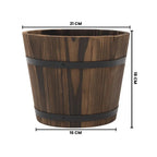 Macetero De Madera Tipo Barril Para Jardin Terraza Planta M