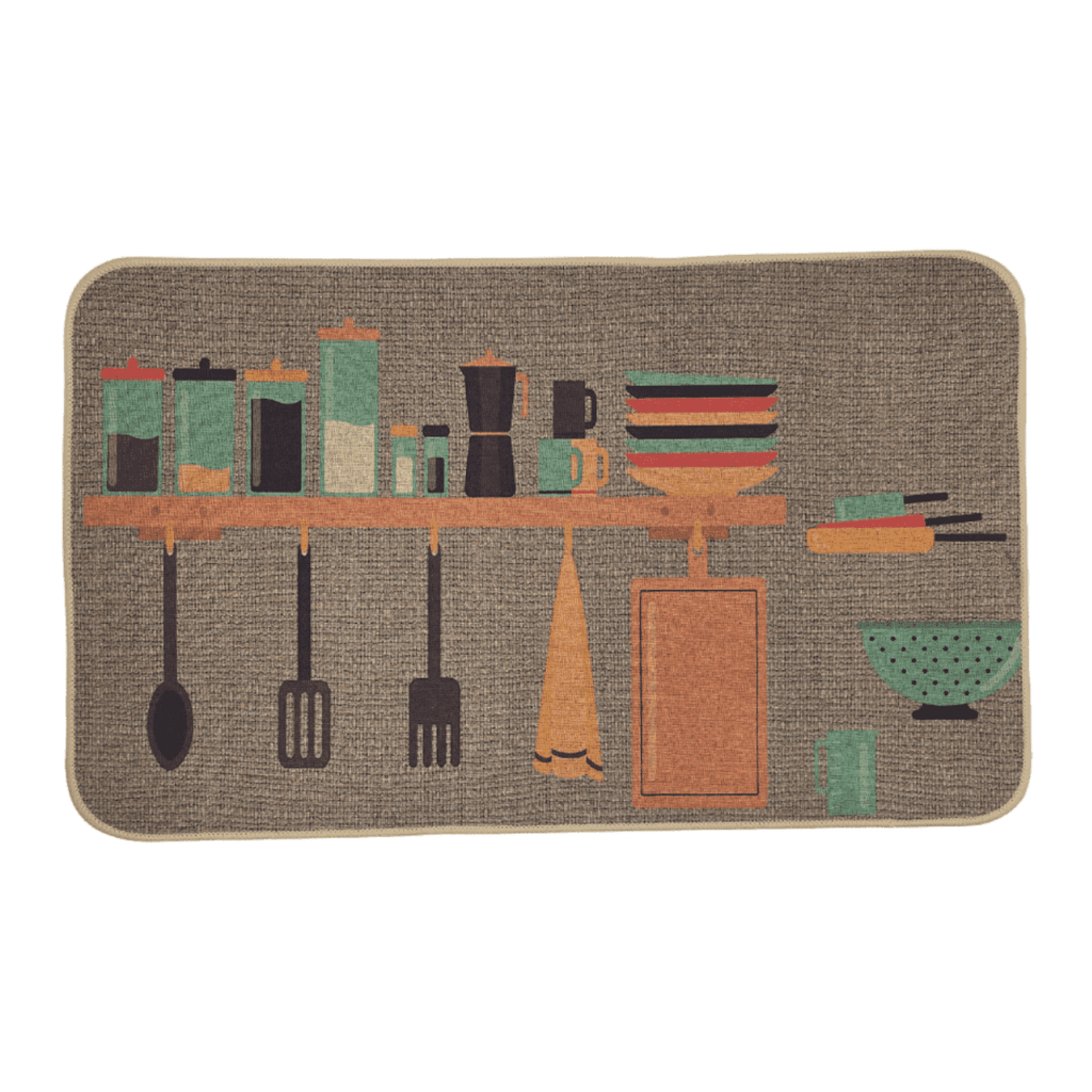 Set 2 Alfombras De Cocina Goma Antideslizante Diseño Cocina - Fliperex