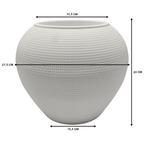 Set 2 Maceteros Plastico Redondo Ovalado Moderno Textura L - Fliperex