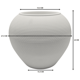 Set 2 Maceteros Plastico Redondo Ovalado Moderno Textura L - Fliperex