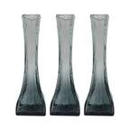 Set 3 Floreros Decorativos De Vidrio Pequeño Tonalidad Humo - Fliperex