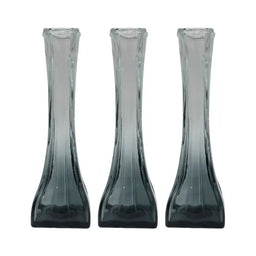 Set 3 Floreros Decorativos De Vidrio Pequeño Tonalidad Humo - Fliperex